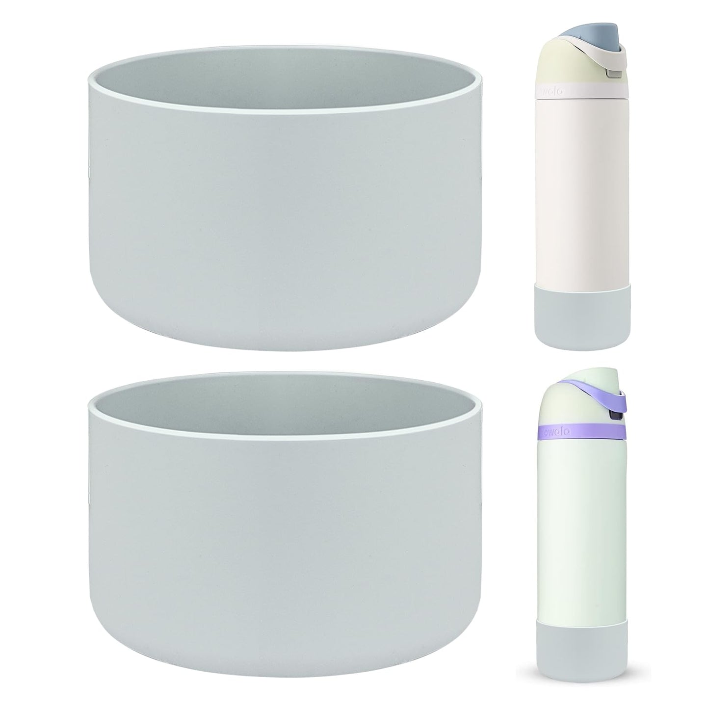 HEYSKAY 2PCS Silicone Boot for Owala Flask Water Bottle 24oz Anti-Slip Protective Sleeve for Owala Twist,FreeSip and Flip Stainless Steel Water Bottle BPA-Free Boot Bottom Base