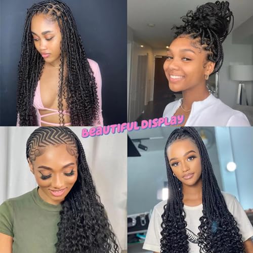 22 Inch Curly Human Hair Braiding Hair Wet and Wavy Water Wave Bulk Human Hair for Braiding No Weft Unprocessed Virgin Human Braiding Hair for Boho Braids Natural Color 2 Bundles/Pack (Total 100G)