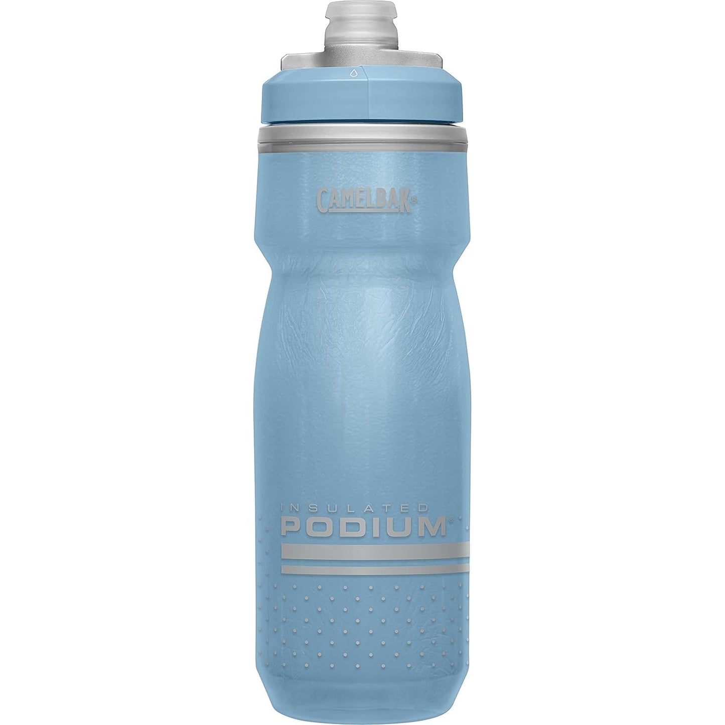 CamelBak Podium Chill Insulated Bike Water Bottle - Easy Squeeze Bottle - Fits Most Bike Cages - 21oz, Stone Blue