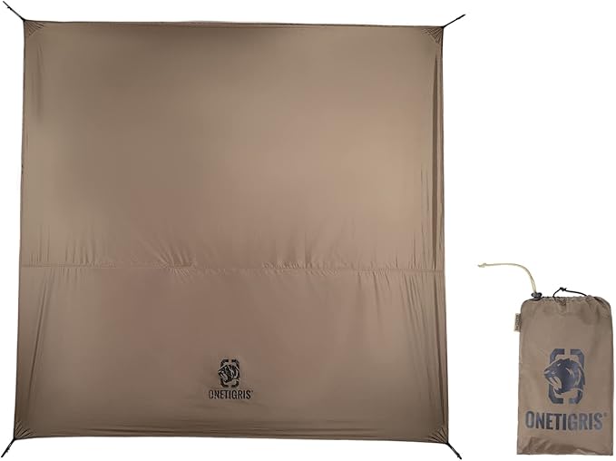 OneTigris Tent Tarp Footprint 94"x94", Large Size, Waterproof Lightweight Multifunctional Camping Tarp Beach Blanket for Camping Hiking Backpacking