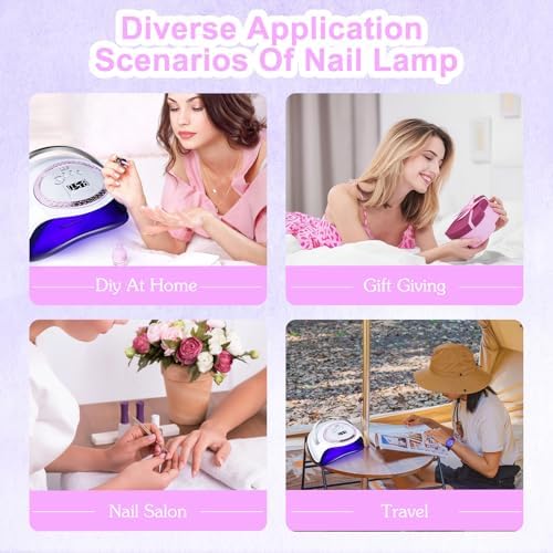288W UV Nail Lamp, LKE Nail Dryers Professional UV LED Nail Lamp UV Light for Gel Nails with 66pcs Light Beads 4Timers LCD Display and Auto Sensor for Salon and Home
