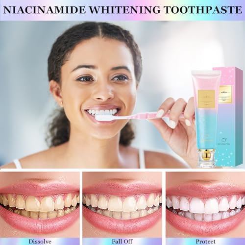2PCS Niacinamide Whitening Toothpaste, Nicotinamide Dazzling White Toothpastes, Protects Enamel, Fresh Breath, Remove Tooth Stains