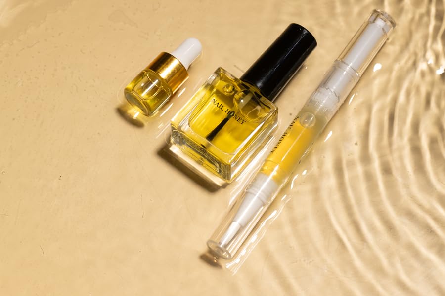 Twinkled T Nail Honey - Organic Nail Strengthening Treatment for Growth, Strength, & Moisture Nail Care Blend Cuticle Oil (Trio (Pen, Bottle, & Dropper))