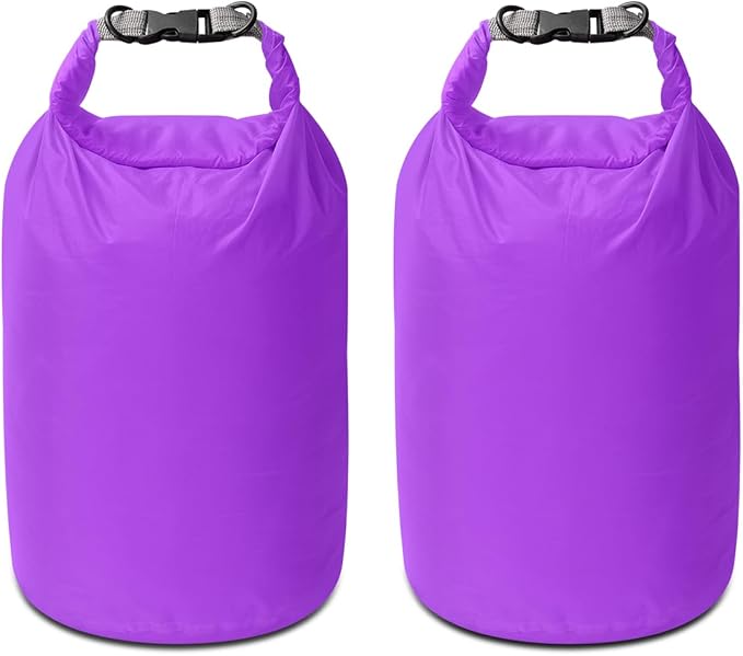 Dry Bag Set, Waterproof Small Lightweight Dry Bags for Paddle Board Kayaking, Fishing, Camping (Purple, 20L 2Pack)