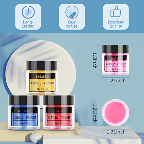 24 Colors Acrylic Powder, Acrylic Nail Powder Set for Nails 3D Art, Acrylic Powder Extension Carving (24Color)