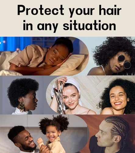 100% Mulberry Silk Bonnet for Sleeping for Curly Hair and Braids, Wrap with Adjustable Strap for Women and Men,Real Silk, Not Satin(1Pc,Black)