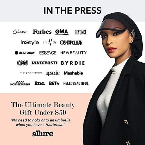 Hairbrella 100% Waterproof Rain Hats for Women, Satin Lined Caps, Full Hair Coverage, Packable Travel Accessory