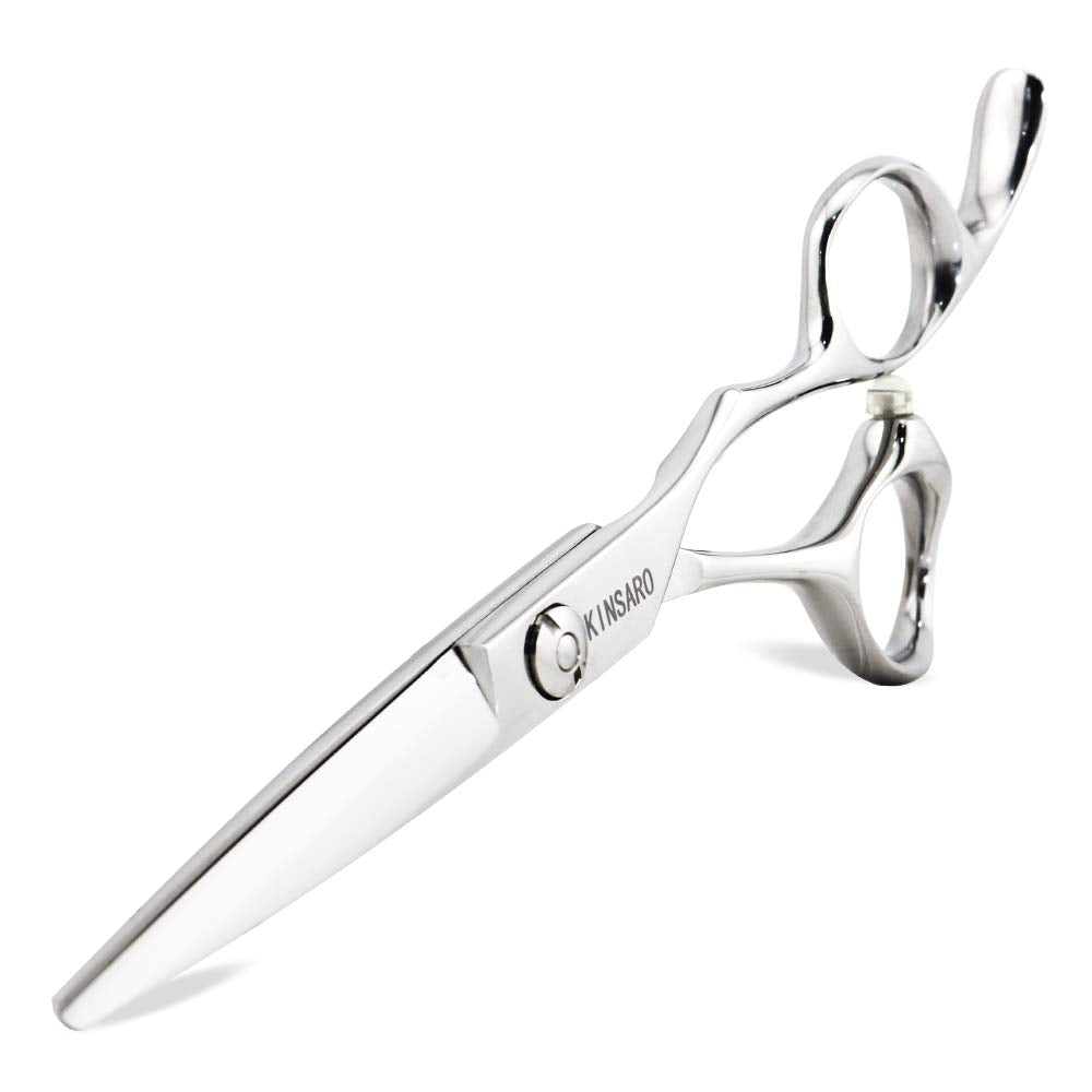 5.5" Barber Hair scissors Professional Hair Cutting Shears 440C Hair Cutting Scissors Barber Shears Haircut Scissors Silvery Convex Blades KINSARO