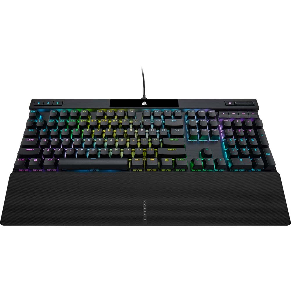 Corsair K70 PRO RGB Optical-Mechanical Gaming Keyboard - OPX Linear Switches, PBT Double-Shot Keycaps, 8,000Hz Hyper-Polling, Magnetic Soft-Touch Palm Rest - NA Layout, QWERTY - Black