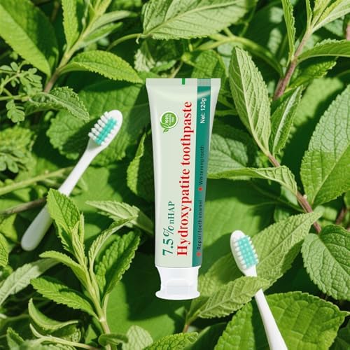 Hydroxyapatite Toothpaste, Helps Remineralize Teeth, Nano Hydroxyapatite Toothpaste, Repair Sensitive Teeth and Effectively Whiten Teeth, Fluoride-Free, Refreshing Mint Flavor 2Pcs