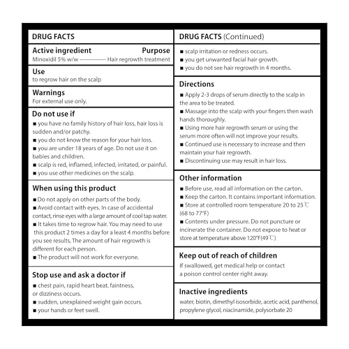 5% Minoxidil Hair Growth for Men and Women: Extra Strength Minoxidil Regrowth Treatment Serum for Thinning Hair Loss to Grow Thicker Fuller Faster 30ml 3Bottles