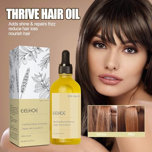 180 ML Eelhoe Hair Growth Oil, Carvenchi Natural Hair Growth Organic Rosemary Oil for Dry Damaged Hair and Growth Thin Hair.