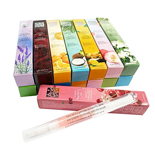 15pcs Cuticle Oil Pen for Nails Care Products, Nail Oil Bulk Repair Kit Professional Revitalizer Fingernails Growth Manicure Set Damage Dry Cutical Oul Hangnail Treatment Scented Moisturizer