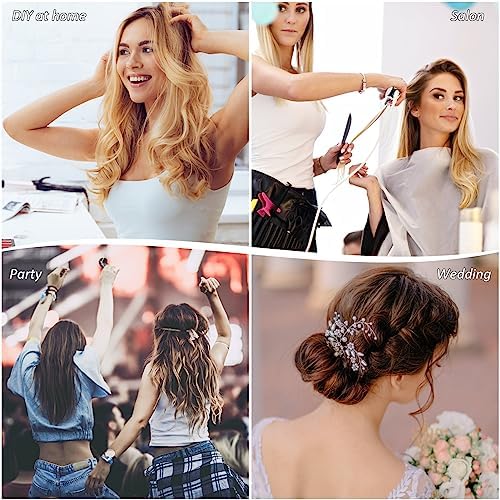 Hair Extension Tools Kit, 600 Silicone Lined Micro Rings, 1 Plier, 2 Hook Needle Pulling Loop, 10 Curved Hair Needle, 4 Metal Hair Clips, 1 Comb, 3 Sewing Threads, 200 Mini Rubber Bands