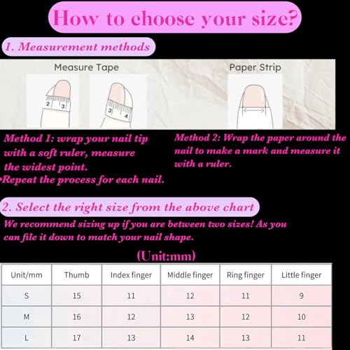 Handmade Press On Nails Square 3D Floral Cherry Blossom Leopard French Fake Nails wtih Design, Reusable Acrylic False Nails Gift Set (Cherry, S)