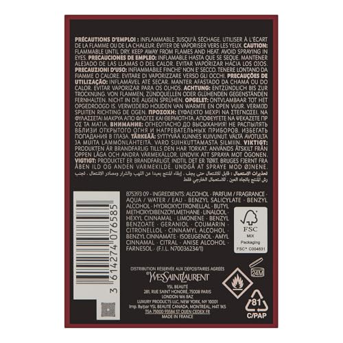 Black Opium by Yves Saint Laurent for Women 1.0 oz Eau de Parfum Over Red Spray