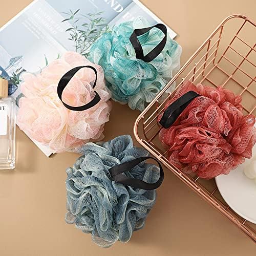 10 Pack Loofah Bath Sponge Luffa, Exfoliating Shower Pouf Balls for Women,Men,Scrubber Cleaning Loofah Bathing Accessories