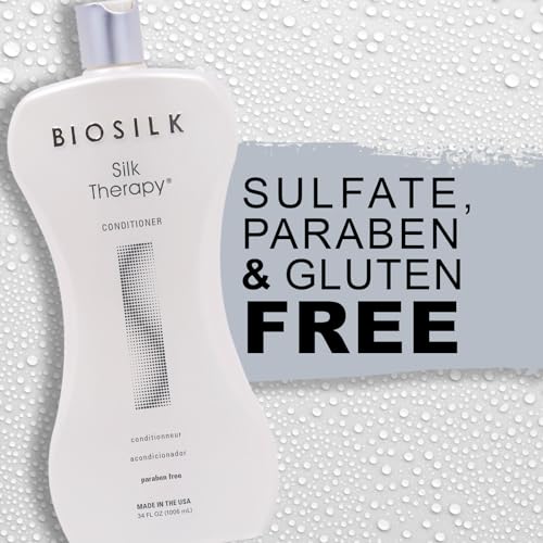 BioSilk Silk Therapy Conditioner, Moisturizes & Conditions Hair For Incredible Shine, Sulfate, Paraben, & Cruelty-Free, 34 Oz