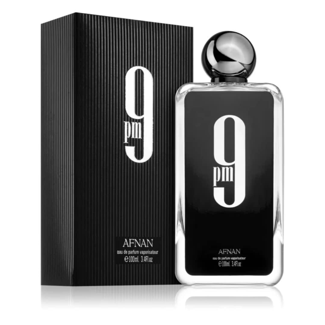 Afnan 9 Pm Pour Homme Eau De Parfum Spray For Men, 3.4 Ounce