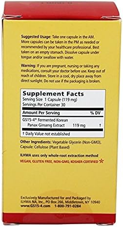 ILHWA Enzyme Fermented Ginseng, 30 liquid capsules