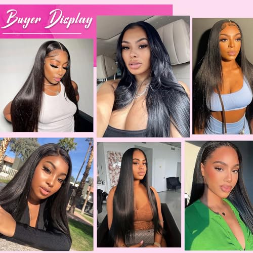 13x6 HD Lace Front Wigs Straight Human Hair Wigs 200% Density Straight Lace Front Wigs Human Hair with Baby Hair Brazilian Virgin Human Hair Wigs for Women 28 Inch