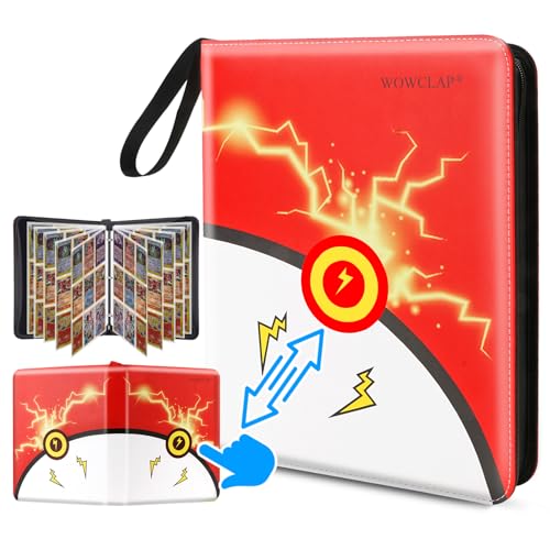 Card Binder 9 Pocket,Magic Color Temperature change Trading Card Binder,900 Card Capacity, Durable Leather, Zipper Closure,Waterproof, Portable, Fun Design