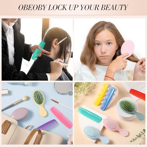 30 Pcs Mini Wet Hair Brush and Wide Hair Combs, Travel Detangling Brush for Most Hair Types, Multicolor for Bridesmaid Gifts Stocking Stuffers