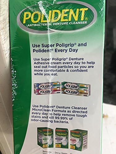 Improved Triple Mint Freshness - Polident Antibacterial 3 Minute Denture Cleanser 96 Tablets per Box (Pack of 2)