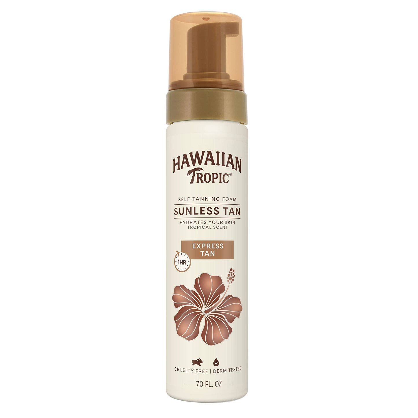 Hawaiian Tropic Sunless Tan 1 Hr. Express Self-Tanning Foam, 7oz | Express Tan, 1 Hour Self Tanner, Sunless Tanner, Sunless Tanning Foam, 7oz