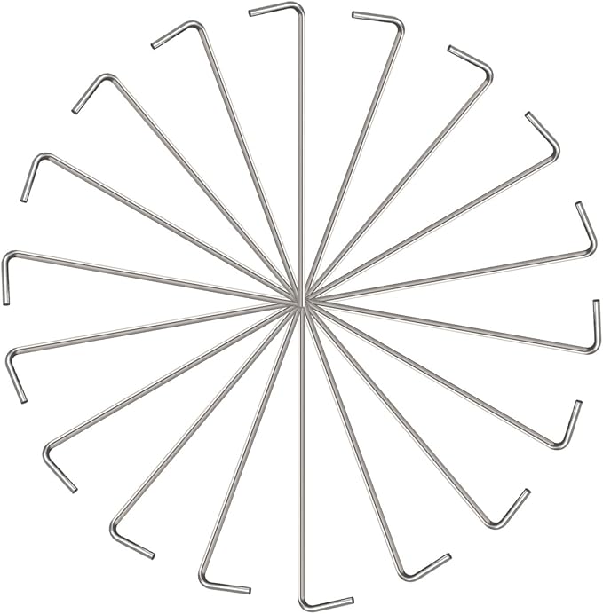 18 Pack Tent Stakes Pegs, 7’’ Metal Garden Stakes Spike, Tent Camping Pegs for Gardening & Canopies, Outdoor Christmas Decorations