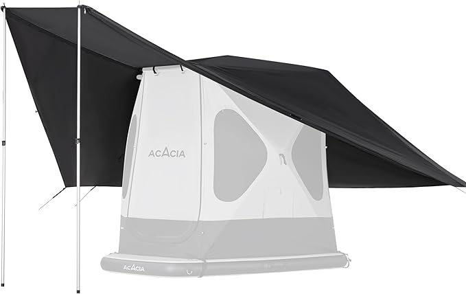 ACACIA Canopy 2-3 Person for Space Acacia Camping System, PU2000 Waterproof Camping Tarp for 4 Season Camping, UPF50+ Sunproof Tent Tarp with 2 Telescoping Poles, Carry Bag, Moonstone