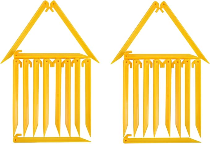 12 Inch Plastic Tent Stakes -24 pcs Heavy Duty and Larger Durable Tent Pegs Spike Hook for Campings Outdoor and Garden Lawn, Sturdy Canopy Stakes Accessories Suitable for Sand Beach Woods