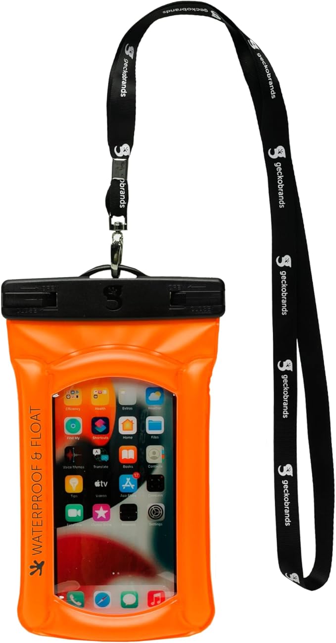geckobrands Float Phone Dry Bag - Waterproof & Floating Phone Pouch – Fits Most iPhone and Samsung Galaxy Models