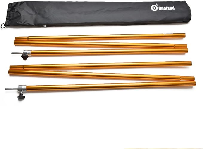 Odoland Adjustable Tarp Poles, Telescoping Aluminum Tarp and Tent Poles Set of 2, Collapsible Lightweight Poles for Camping, Backpacking, Hammocks, Sun Shade Shelters, and Awnings