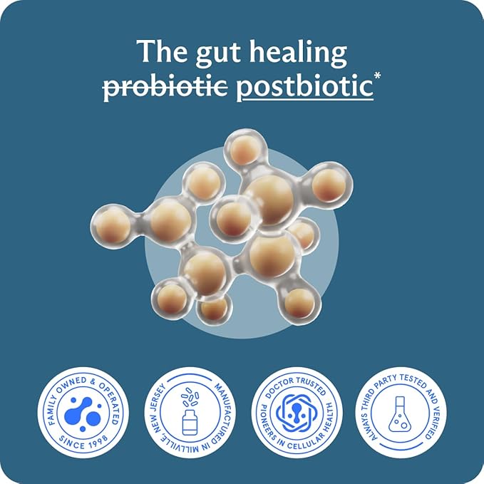 BodyBio Butyrate Supplement - Postbiotic for Gut Microbiome Health, Digestion and Regulation Support - Butyric Acid with Calcium Magnesium - 100 Capsules