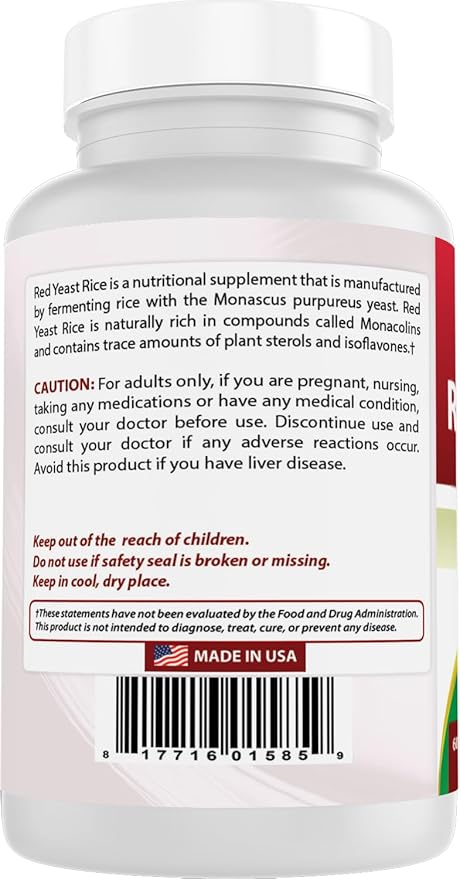 Best Naturals Red Yeast Rice 1200 Mg 60 Tablets (Citrinin Free)