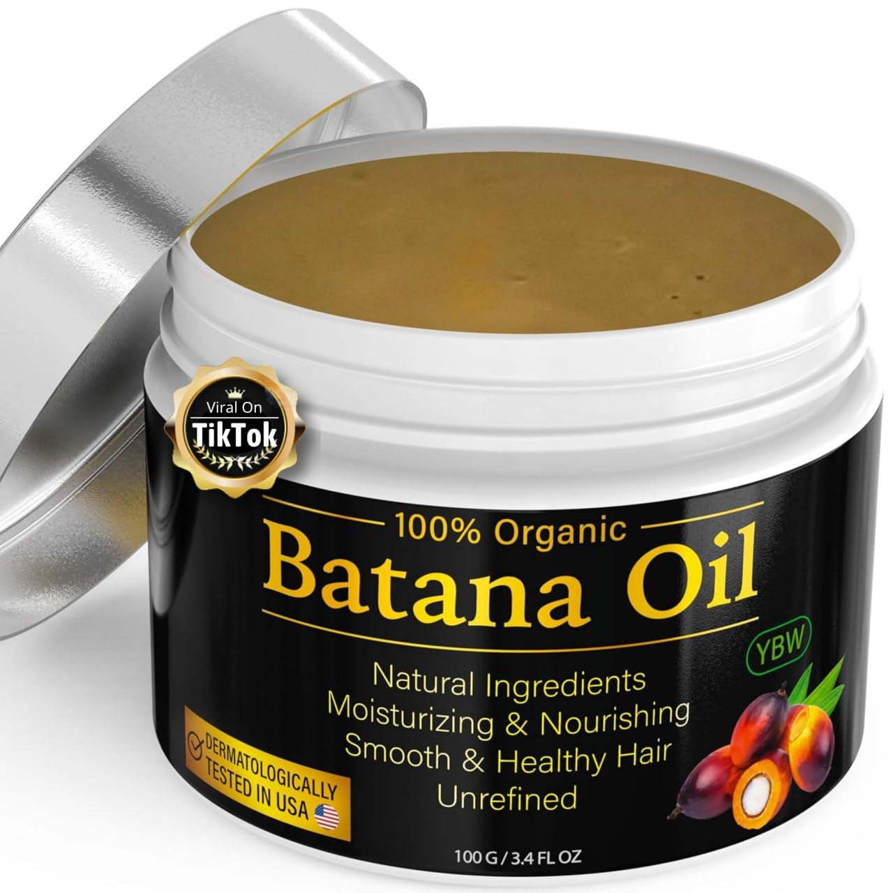 100% Natural Raw Batana Oil for Hair Growth, Dr. Sebi Hair Oil from Honduras, Prevent Hair Loss, Eliminates Split Ends for Men & Women