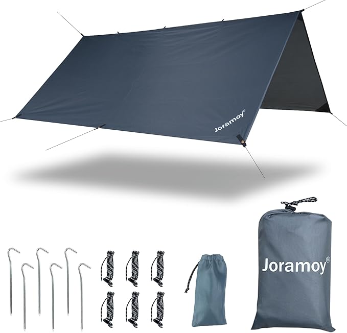 Hammock Rain Fly 10ร10FT - Waterproof Camping Tarp Portable Tent Tarp Premium Backpacking Tarp Sheleter with UV Protection Layer for Camping Hiking Outdoor(Gray)