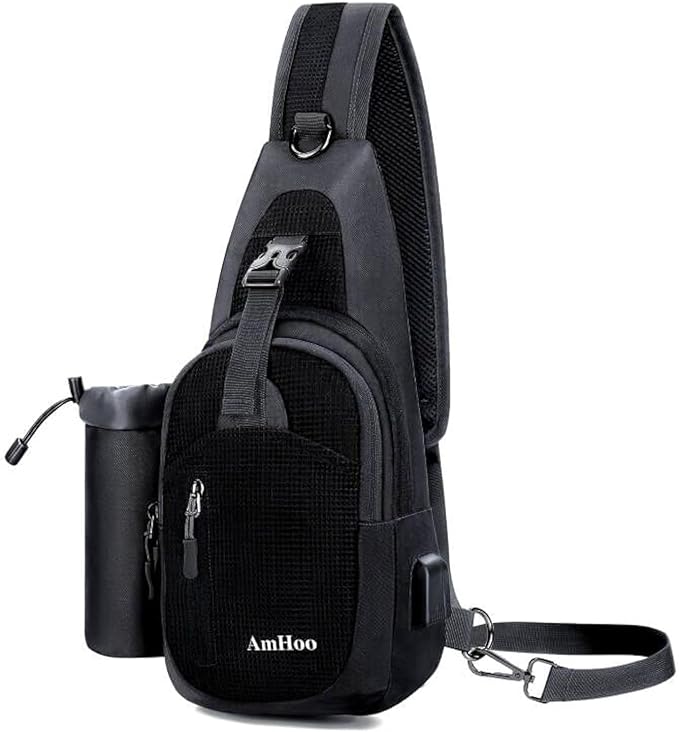 AmHoo Sling Backpack Chest Shoudler Crossbody Bag Water Resistant Hiking Daypack