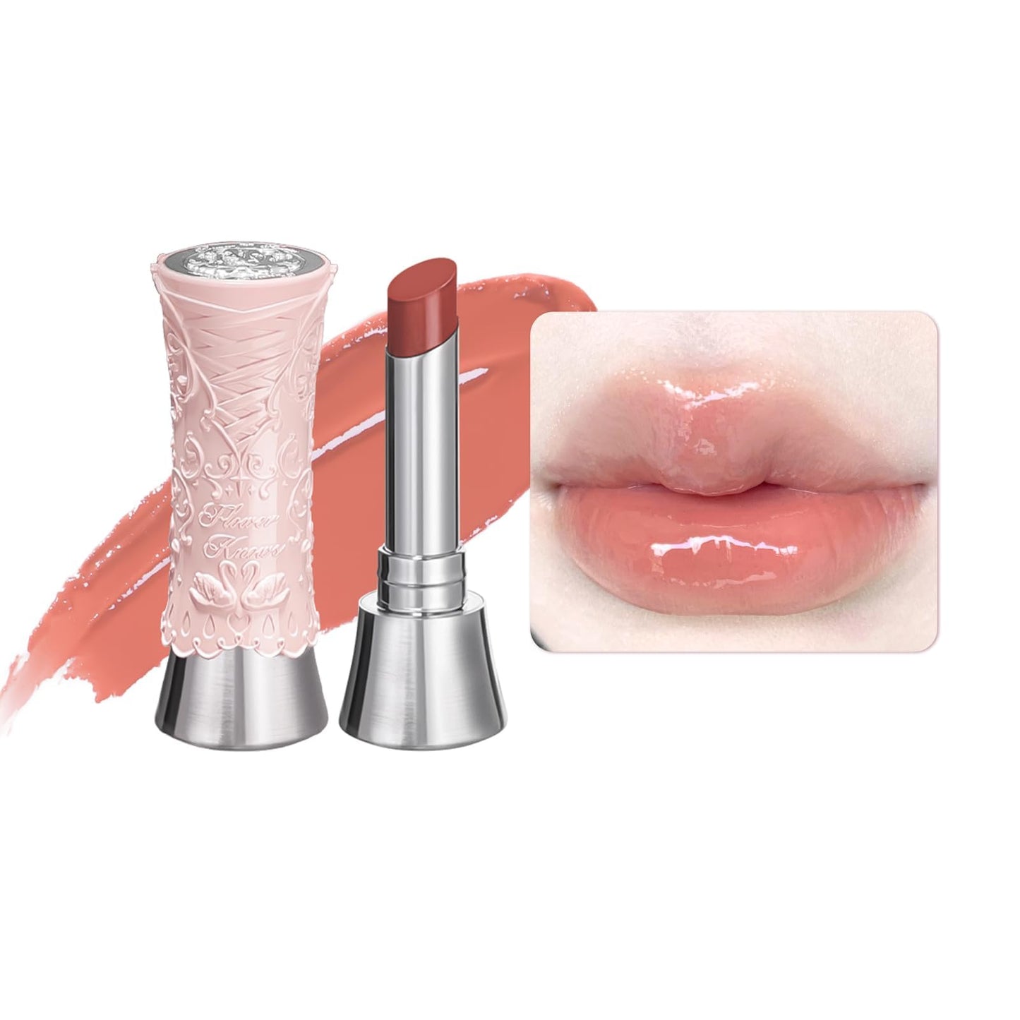 Flower Knows Swan Ballet Shine Solid Lip Gloss Stick-Moisturizing Tinted Lip Balm-Hydrating Lip Gloss in Balm-Long Lasting Lip Makeup for Girls&Women,Vegan & Cruelty-Free(B01 Little Star)