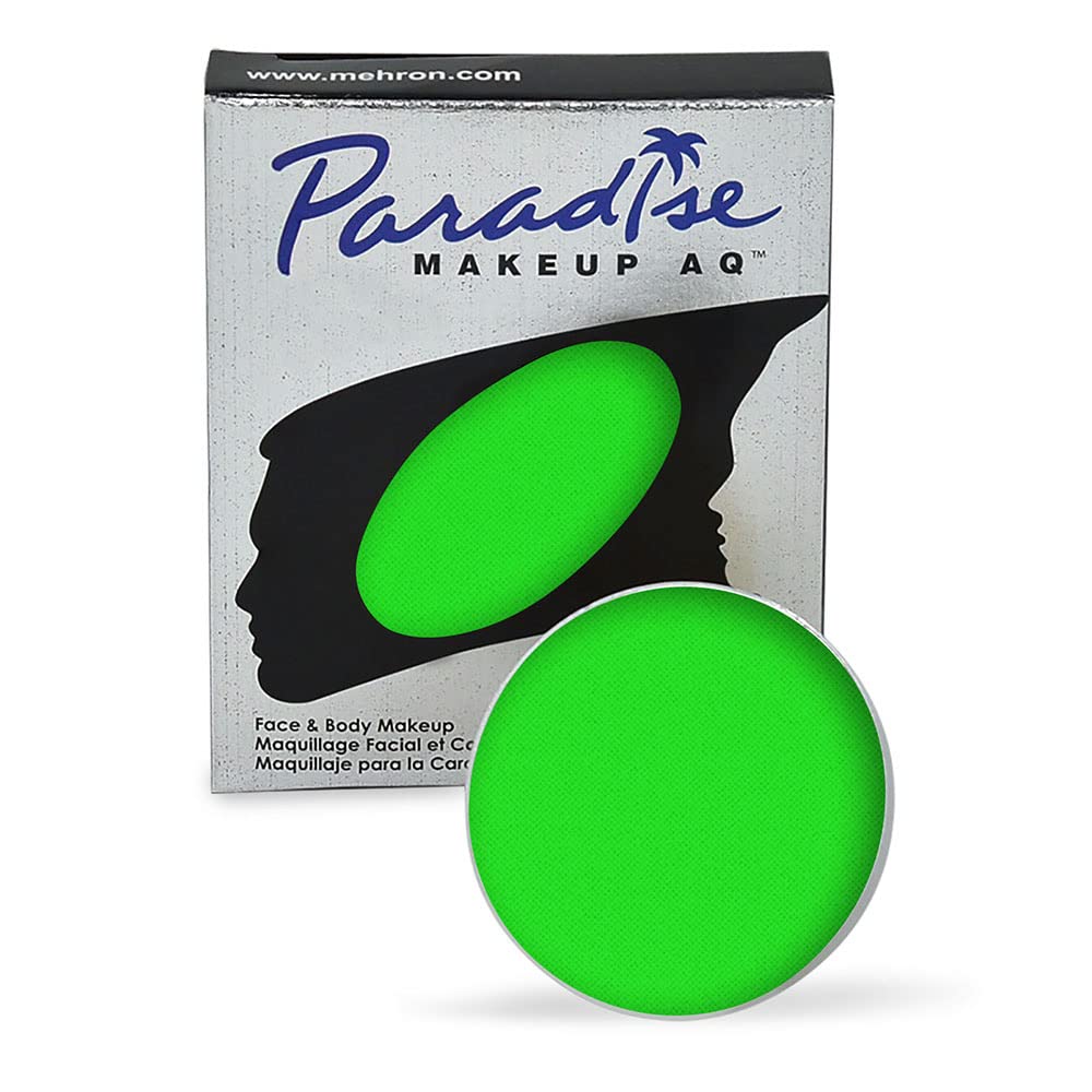 Mehron Makeup Paradise Makeup AQ Refill (.25 oz) (Martian – Neon Green/Green UV)