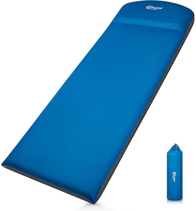 PORTAL Self Inflating Sleeping Pad for Camping, 3" Thick Memory Foam Camping Mat with Pillow, Comfortable Camping Insulated Pad Mattress for Outdoor