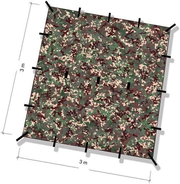 DD Hammocks - DD Tarp 3x3 - MC (10ft x 10ft) - 100% Waterproof - Lightweight & Multifunctional Camo Rainfly Tarp Tent Shelter for Camping Backpacking & Hiking Adventure