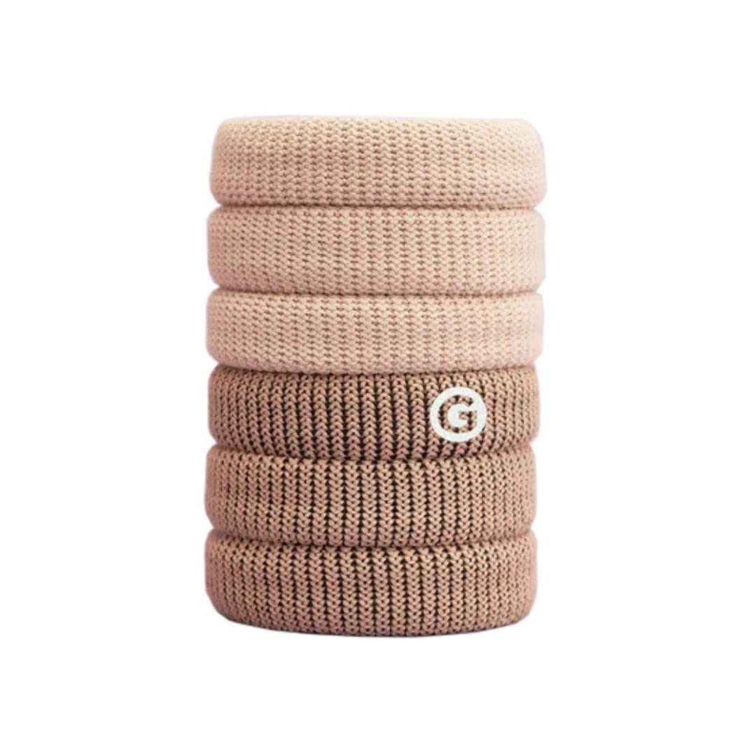 Gimme Beauty - Thick Fit Hair Bands - Blondie - Damage Free Hair Ties - Made with Seamless Microfiber Elastics - Thick + Curly Hair Accessories - No Snagging, Dents, or Breakage (6 Count)
