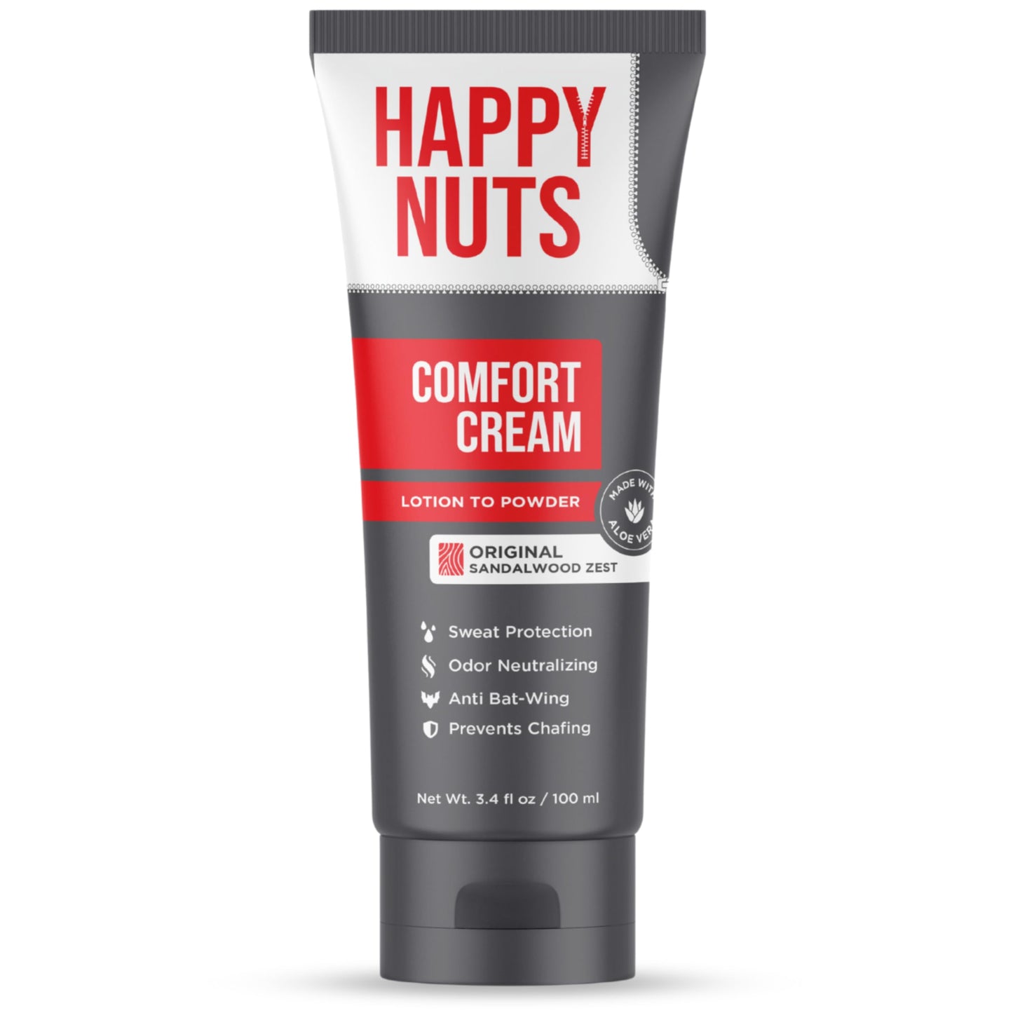 HAPPY NUTS Comfort Cream Deodorant For Men: Anti-Chafing Sweat Defense, Odor Control, Aluminum-Free Mens Deodorant & Hygiene Products for Men's Private Parts 3.4oz, Original
