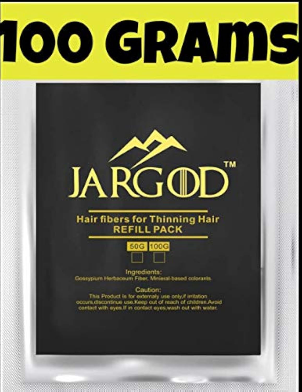 100 Gram Hair Building Fibers - Refill Your Existing Fiber Bottle - Hair Filler Fibers - Hair Loss Concealer For Thinning Hair by JARGOD (Gray)
