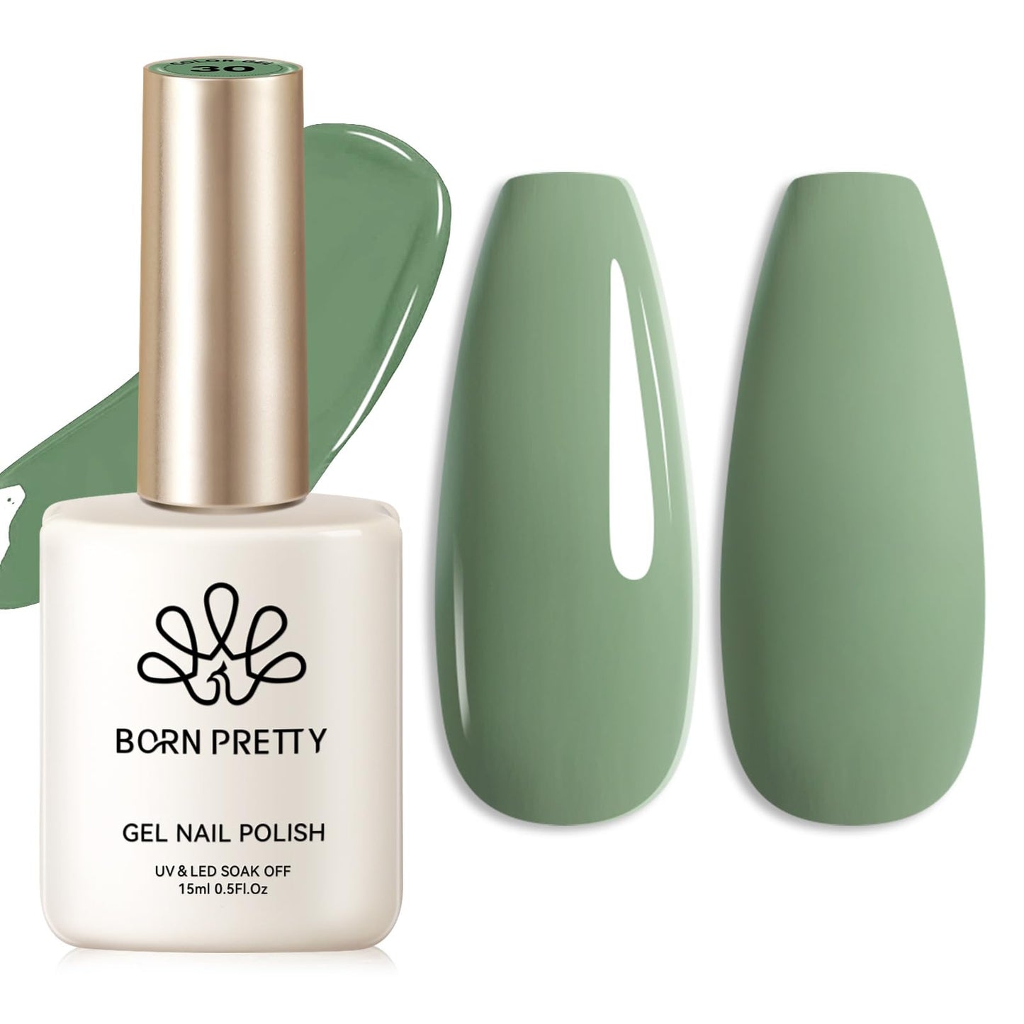 Born Pretty Oliver Green Gel Nail Polish Spring Summer Green Color Soak Off Gel Polish Nail Art Design Manicure Salon DIY Home 15ml