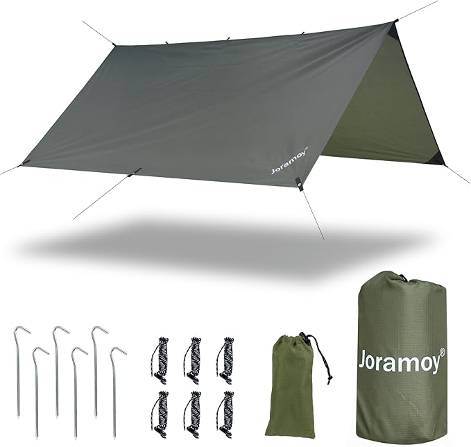 Hammock Rain Fly 10ร10FT - Waterproof Camping Tarp Portable Tent Tarp Premium Backpacking Tarp Sheleter with UV Protection Layer for Camping Hiking Outdoor(OdGrreen)