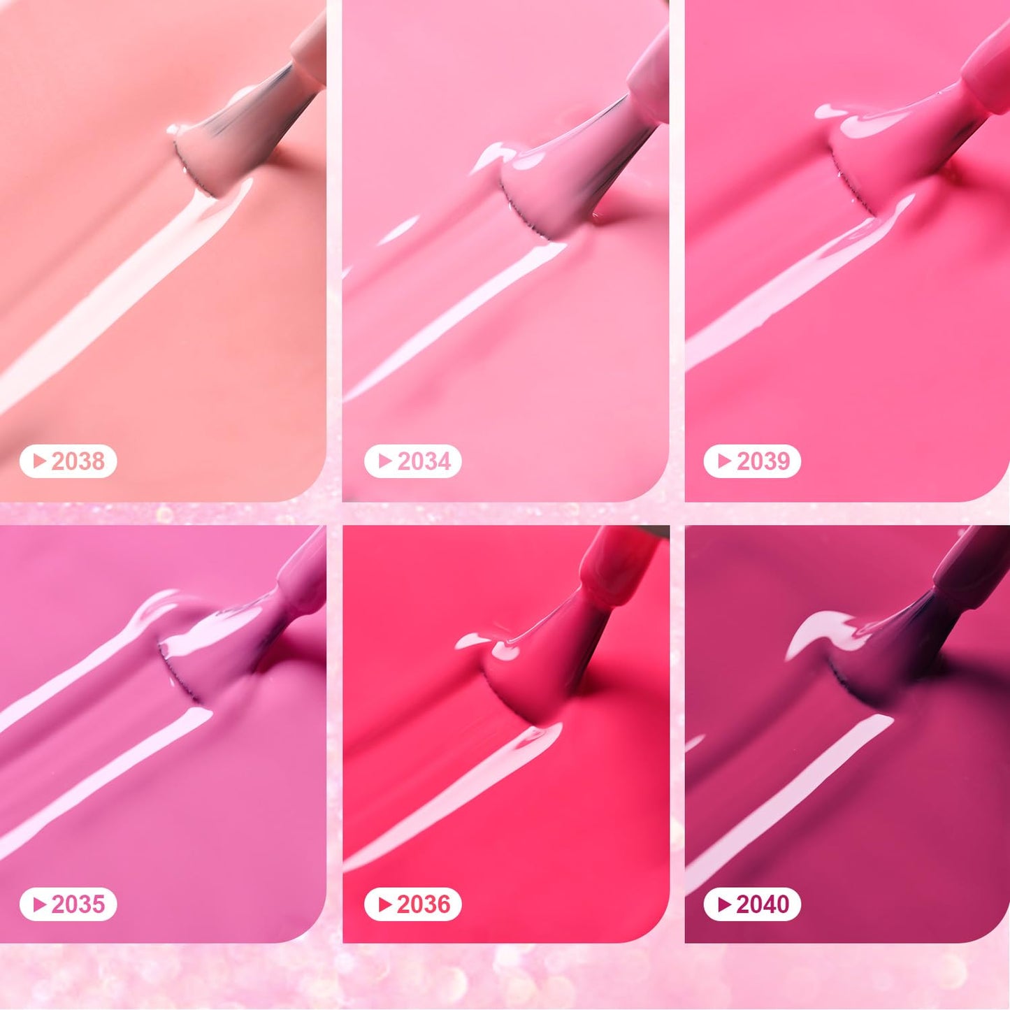 GAOY Pink Gel Nail Polish Set, 6 Colors Neon Light Bright Baby Pink Soak Off UV Light Cure Gel Polish Kit for Salon and Nail Art DIY at Home