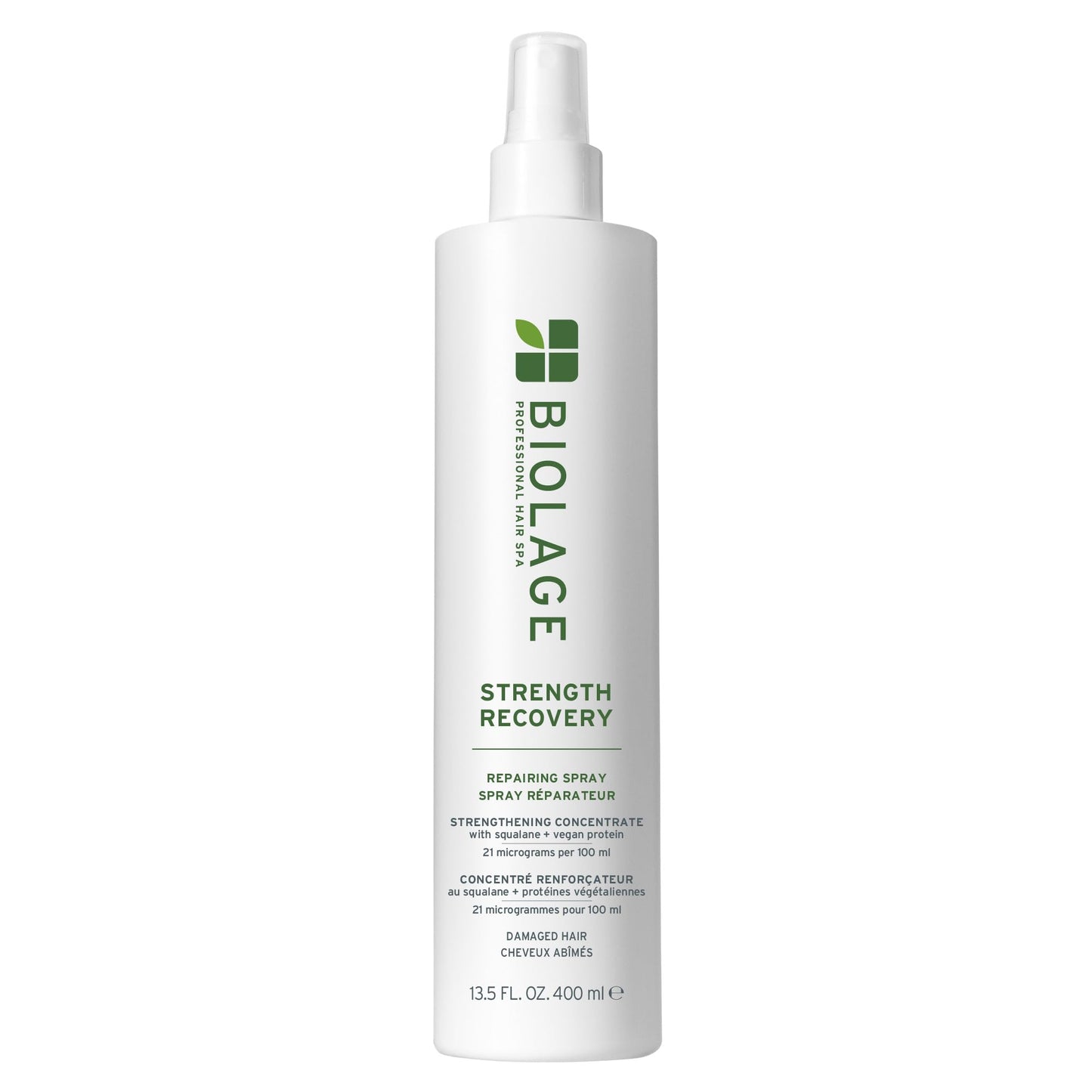 Biolage Strength Recovery Leave-In Conditioner Spray | Hair Repairing Heat Protectant & Detangler | Strengthens & Prevents Damage | For Damaged & Sensitized Hair | Vegan | Cruelty-Free